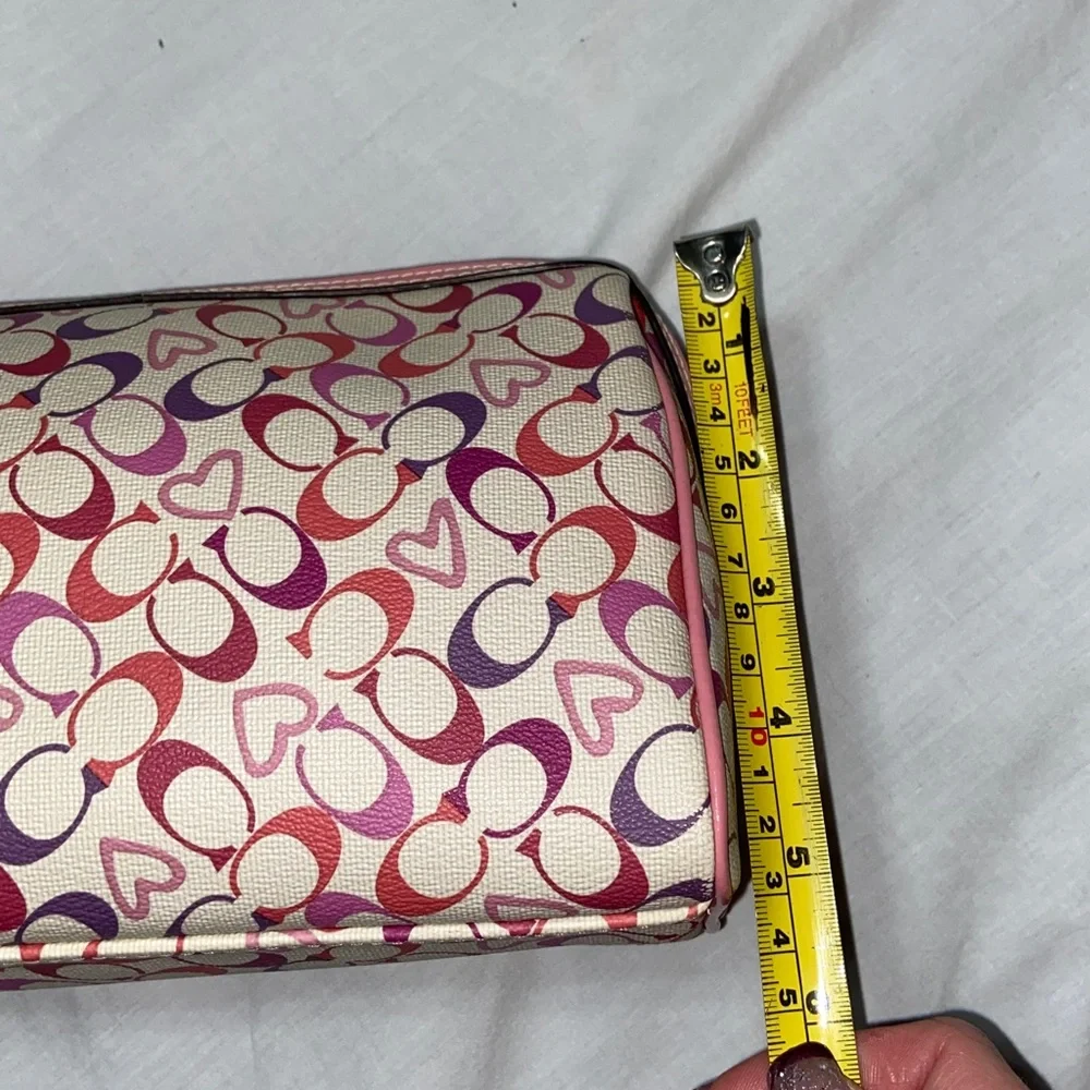 Vintage Gorgeous Coach Heritage Tattersall Bias Hearts logo cosmetic bag